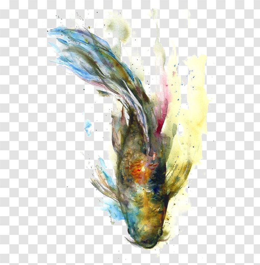 Koi Watercolor Painting Goldfish - Paint - Fish Transparent PNG
