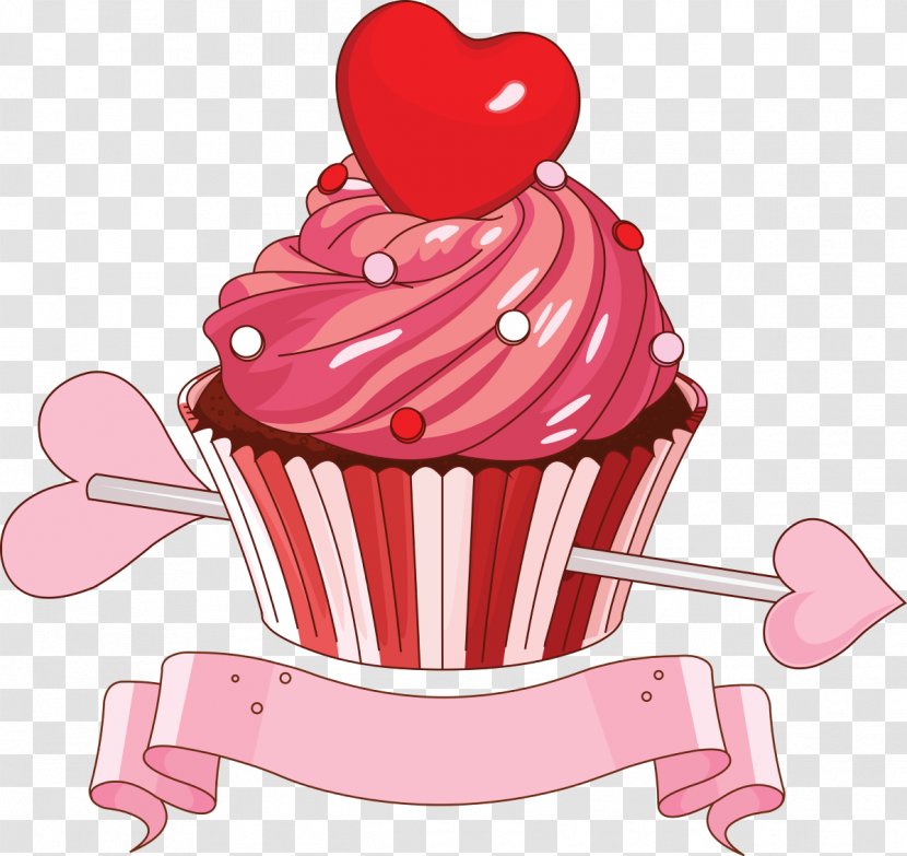 Cupcake Muffin Valentine's Day Drawing - Dessert - Cup Cake Transparent PNG