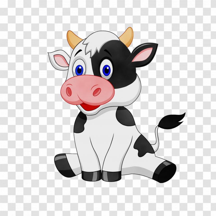 Painting Cartoon - Holstein Friesian Cattle - Mascot Dairy Cow Transparent PNG