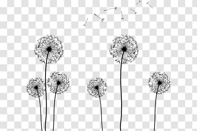 Seed Clip Art - Pattern - Dandelion Silhouette Vector Transparent PNG