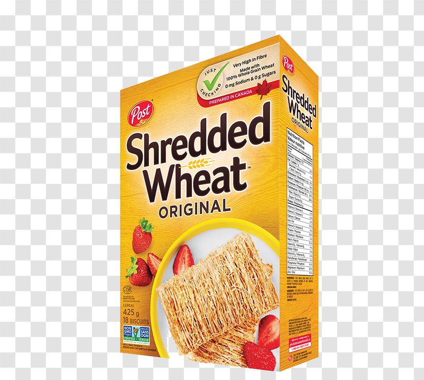 Breakfast Cereal Shredded Wheat Whole Grain Post Holdings Inc Bran - Vegetarian Food - Junk Transparent PNG