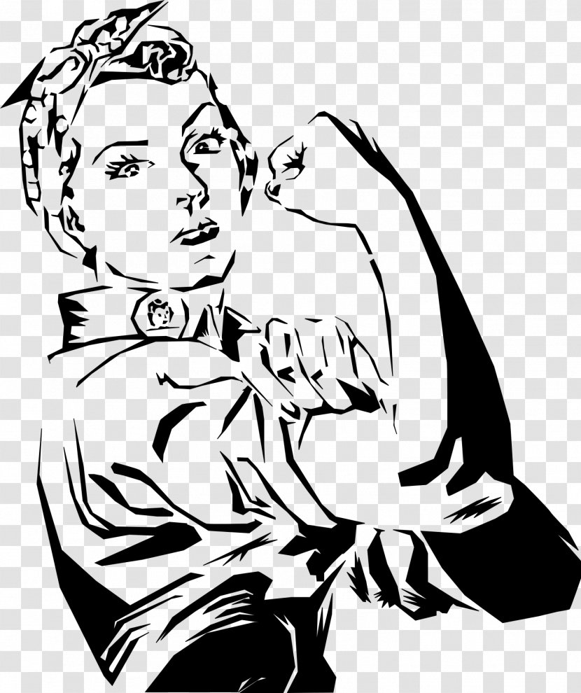 Rosie The Riveter We Can Do It! Drawing Coloring Book Clip Art - Flower - Long Exposure Transparent PNG