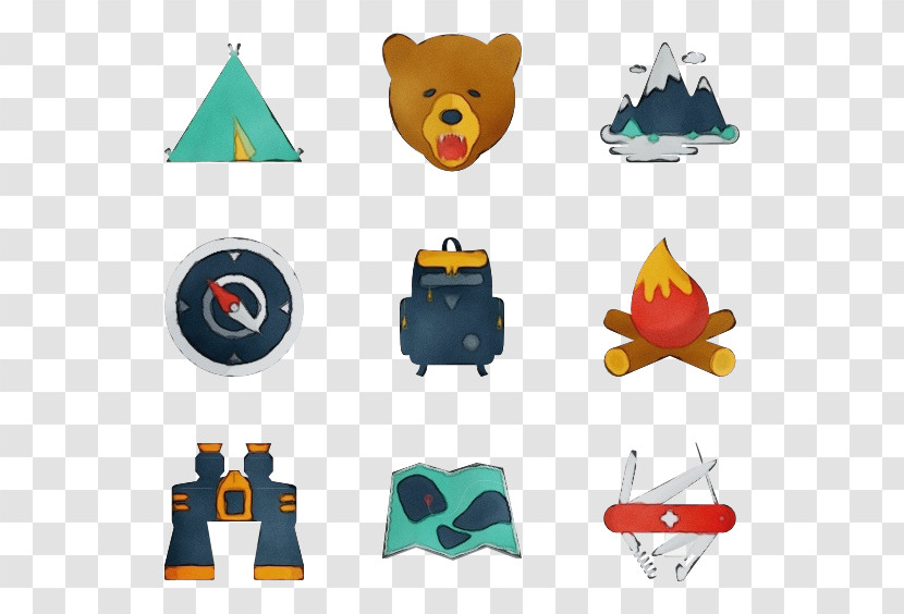 Line Art Icon Tent Cartoon Campsite Transparent PNG