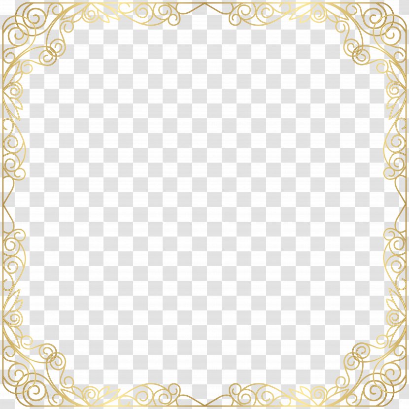 Text Picture Frame Area Placemat Pattern - Flower - Deco Gold Transparent Clip Art Image Transparent PNG