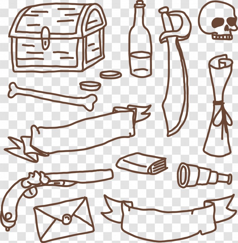 Treasure Hunting Map - Cartoon - Search For Tools Transparent PNG