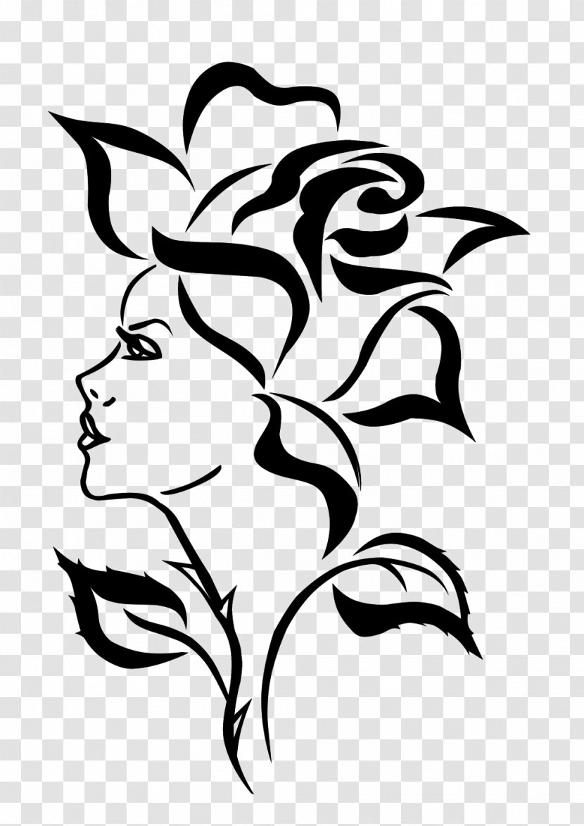Drawing Silhouette Stencil Female Transparent PNG
