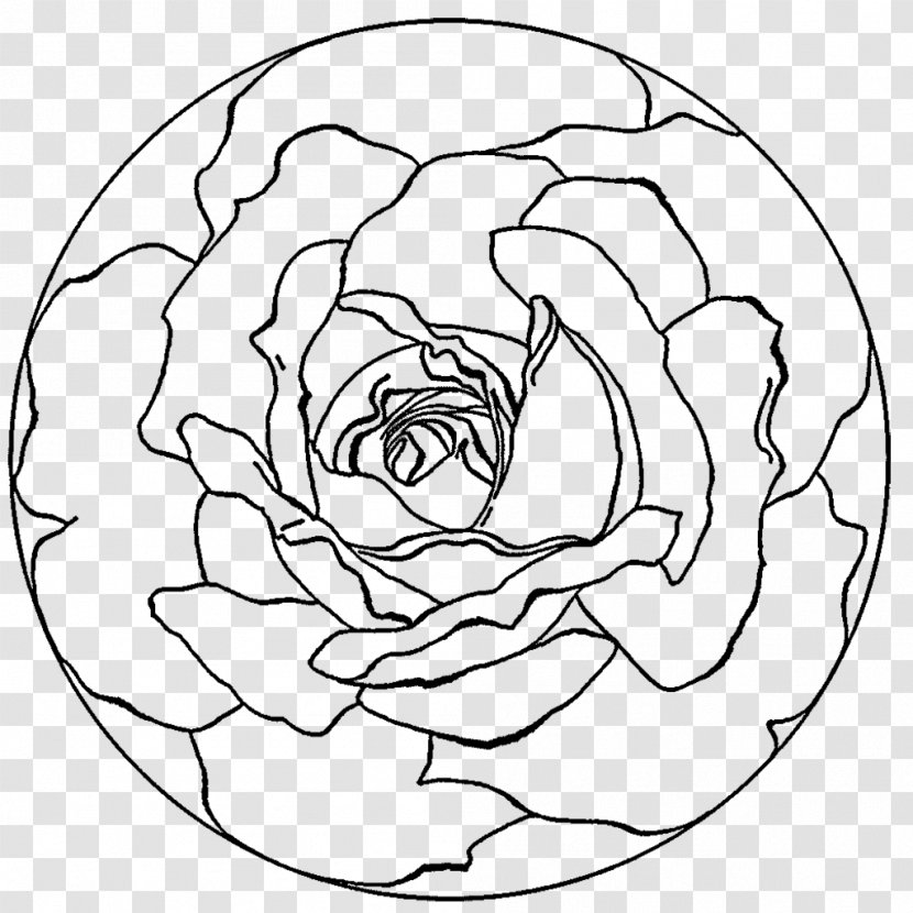 Coloring Book Mandala Rose Meditation Transparent PNG