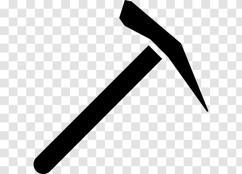 Pickaxe - Black And White - Ice Axe Transparent PNG