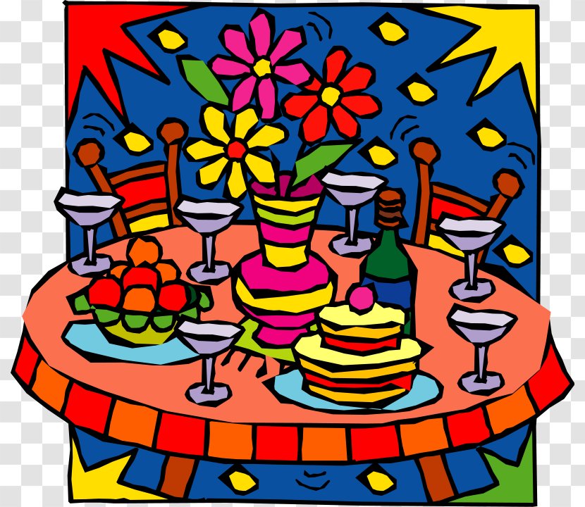 Table Party Birthday Christmas Clip Art - Meal - Food Cliparts Transparent PNG