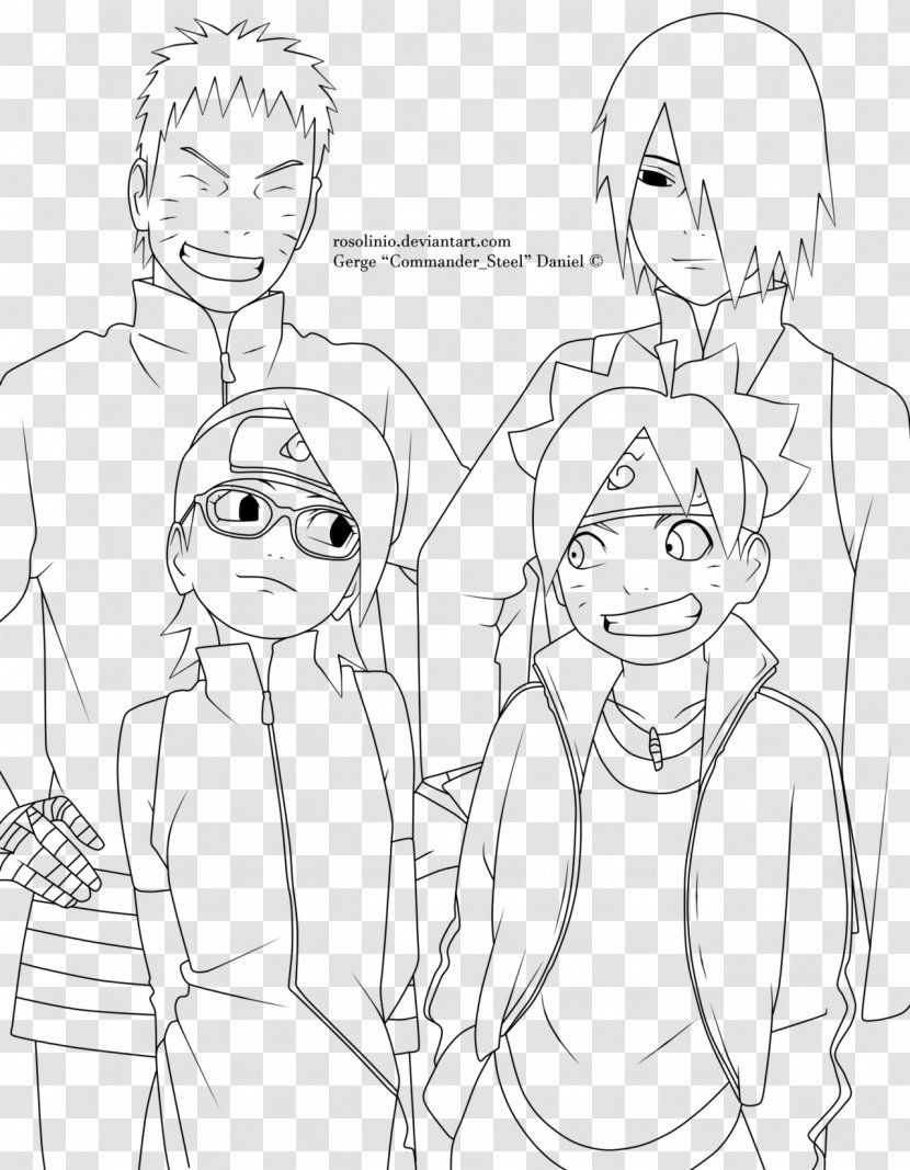 Sarada Uchiha Sasuke Line Art Naruto - Cartoon Transparent PNG