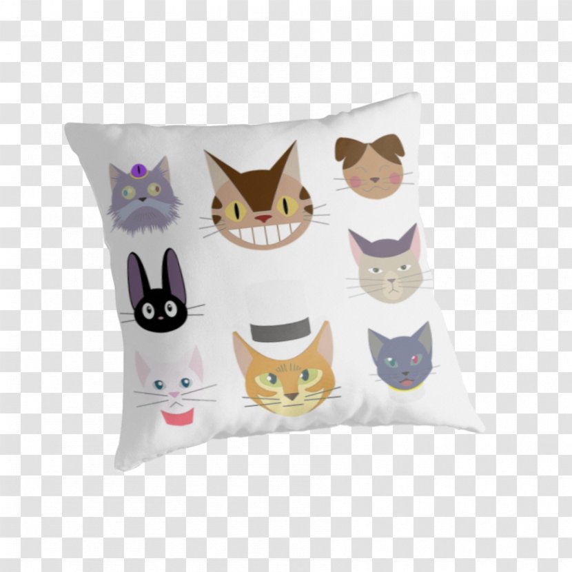 Cushion Throw Pillows Ghibli Museum Cat - Studio Illustration Transparent PNG