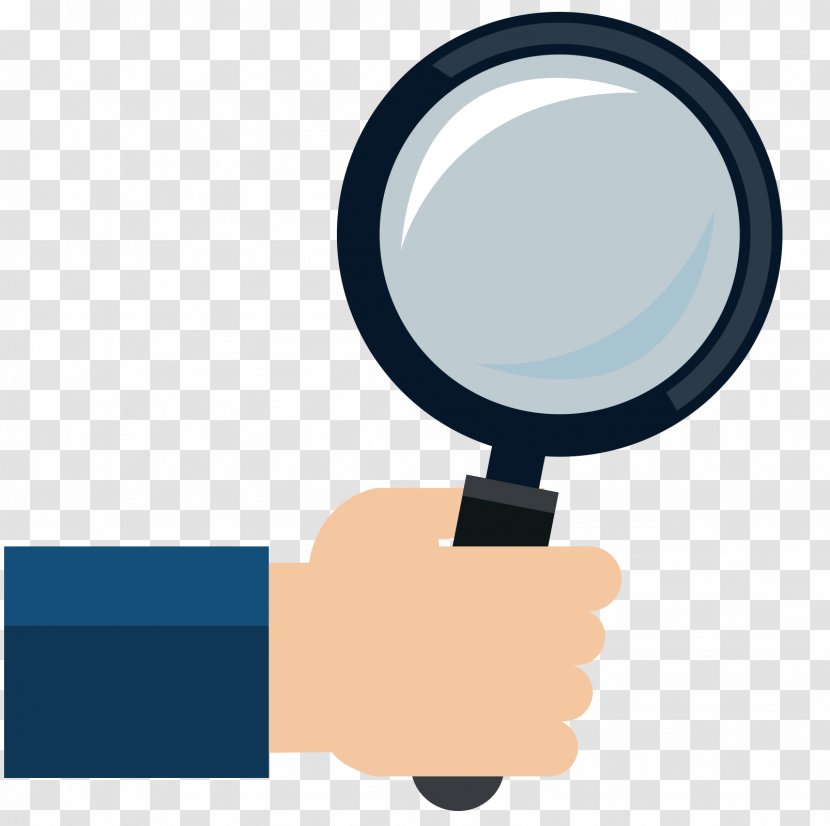 Computer Mouse Magnifying Glass Hand Icon - Flat Design - Flattened Holding A Transparent PNG