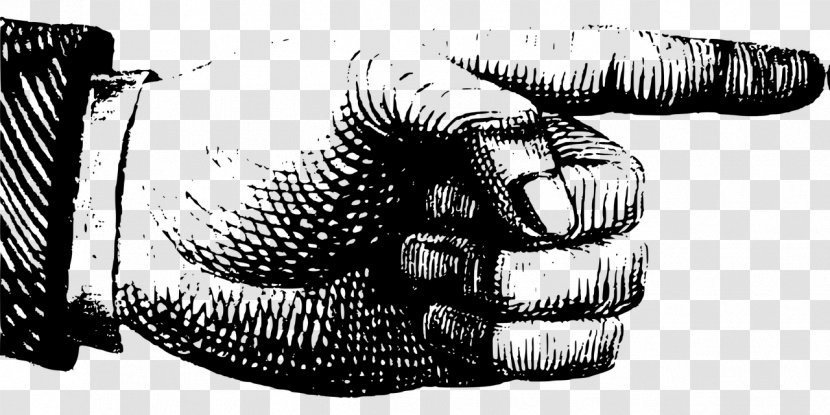 Index Finger Hand - Jaw - Blackandwhite Gesture Transparent PNG