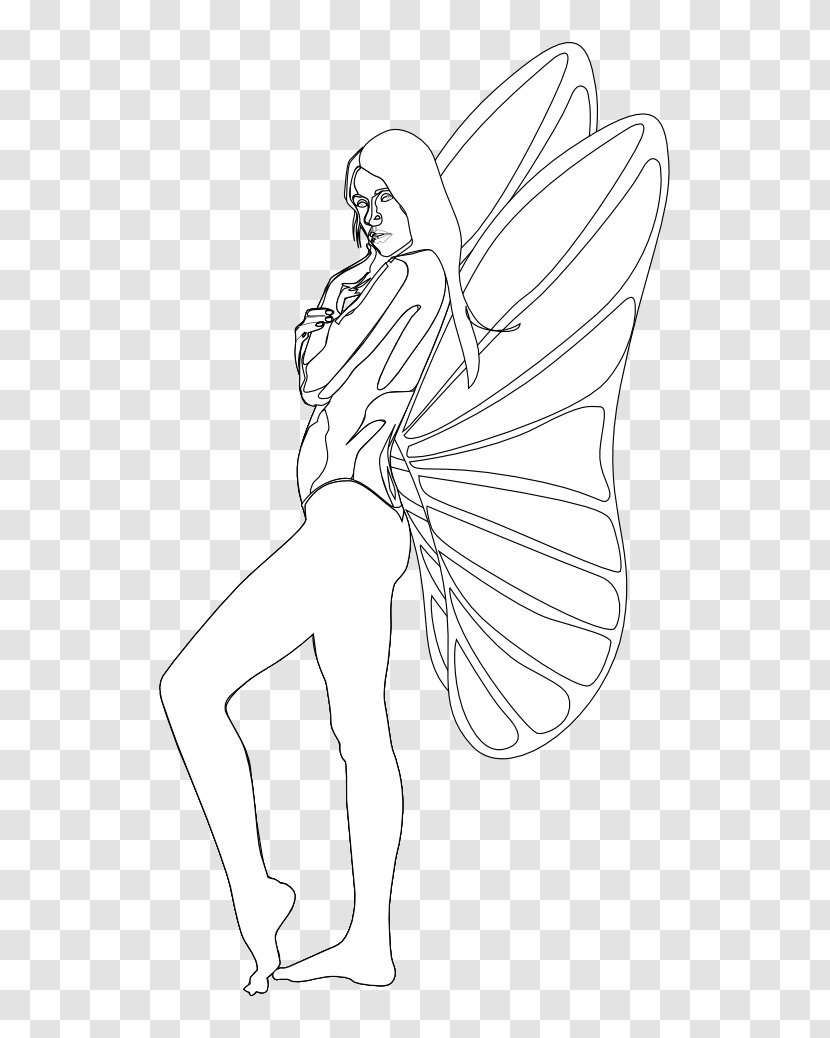 Line Art Drawing Black And White Visual Arts - Flower - Fairy Tale Transparent PNG