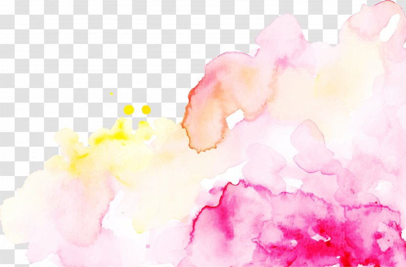 Pink Watercolor Paint Petal Magenta Flower Transparent PNG