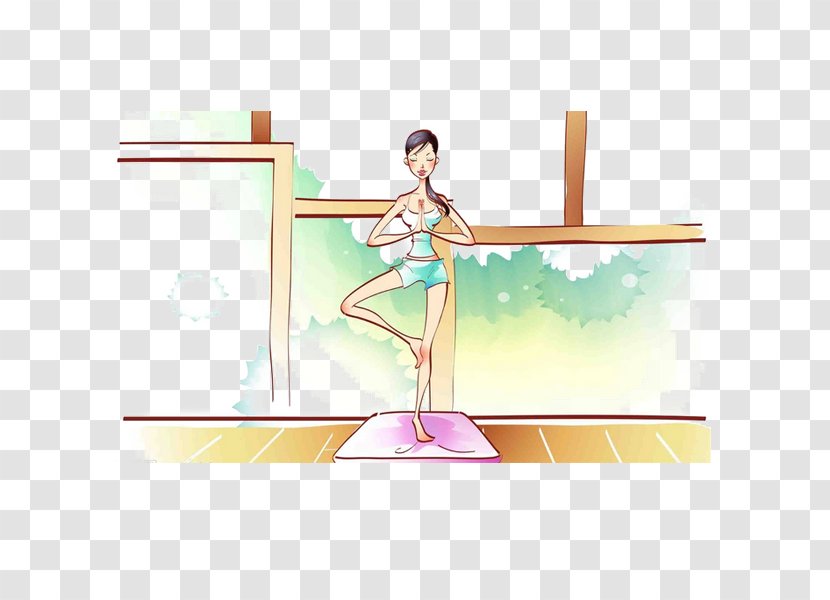 Yoga Cartoon Drawing - Tree - Sport Beauty 8 Transparent PNG