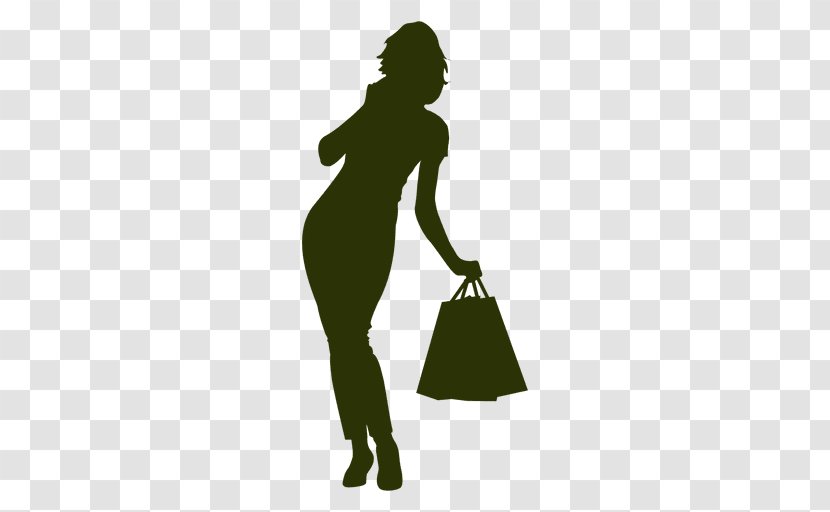 Silhouette Woman Bag Fashion - Green Transparent PNG