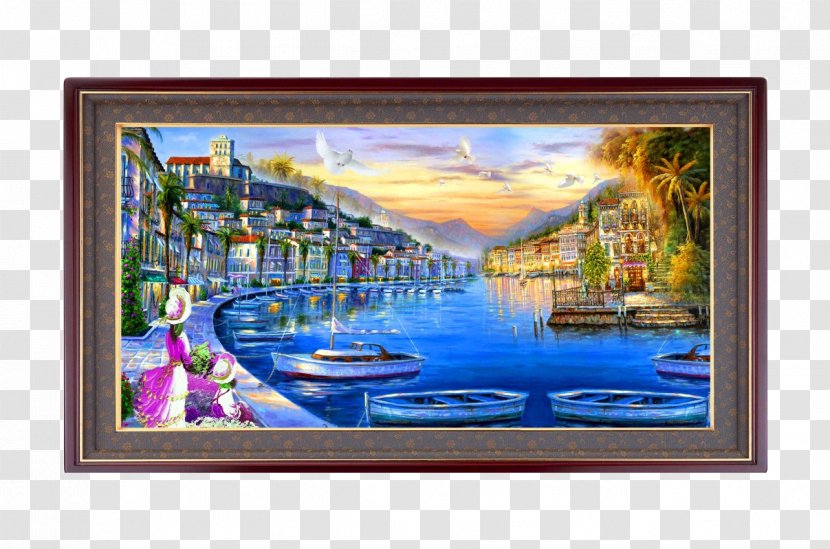 Oil Painting Landscape Mural - Acrylic Paint - European Transparent PNG