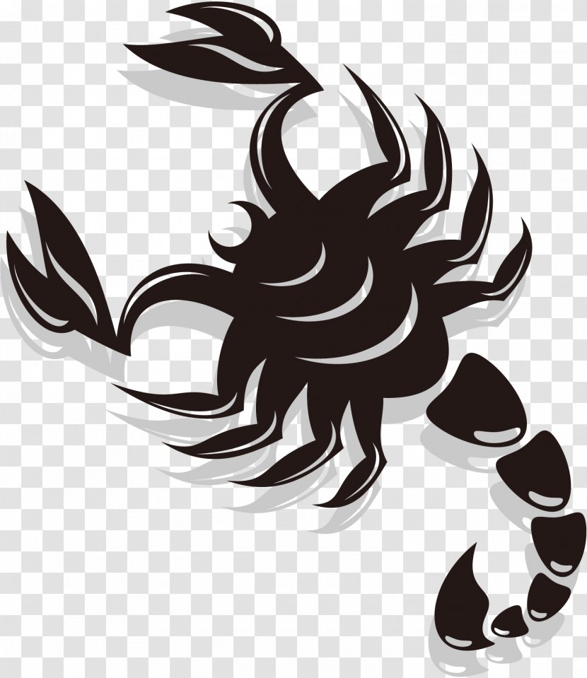 Scorpion Euclidean Vector - Black And White - Scorpions Transparent PNG