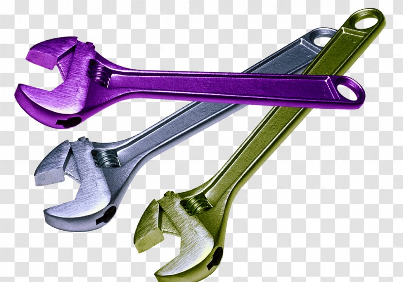 Wrench Adjustable Spanner Tool - Purple - Multi-color Polished Steel Transparent PNG