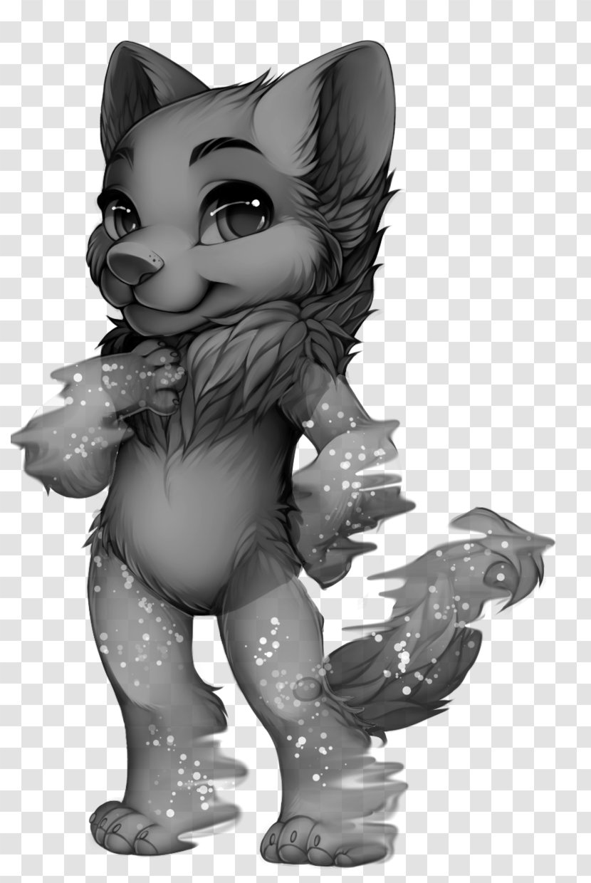Cat Furry Fandom Base - Grayscale Transparent PNG