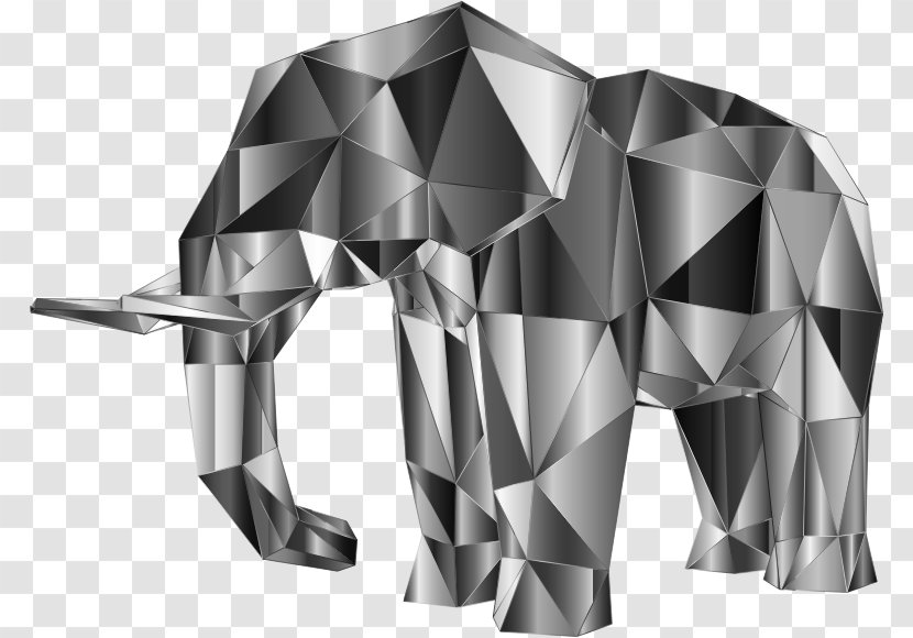 Low Poly Black And White Monochrome - Photography Transparent PNG