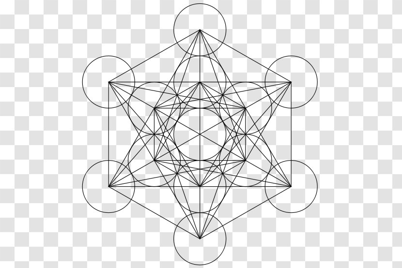 Metatron's Cube Sacred Geometry Overlapping Circles Grid - Metatron S Transparent PNG