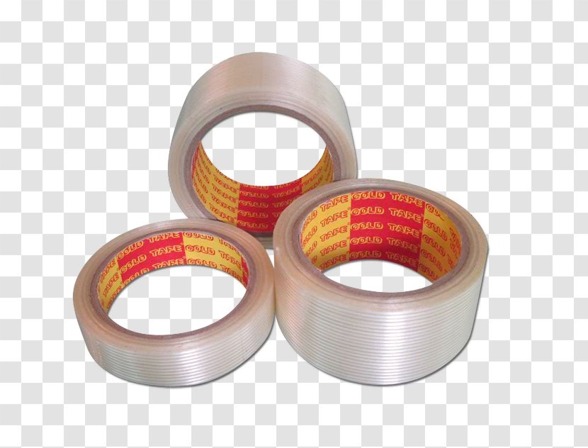 Adhesive Tape Paper Box-sealing Filament - Fiber - Gold Transparent PNG