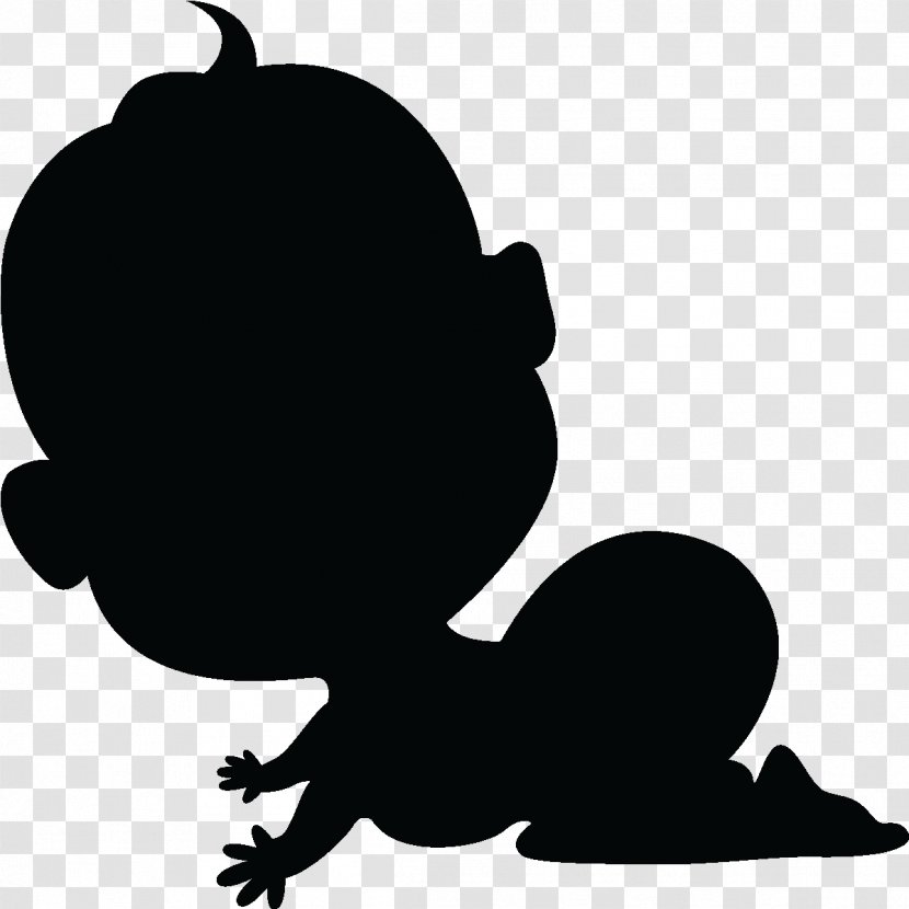 Silhouette Infant Wall Decal Child Sticker - Black And White - Baby Bear Transparent PNG