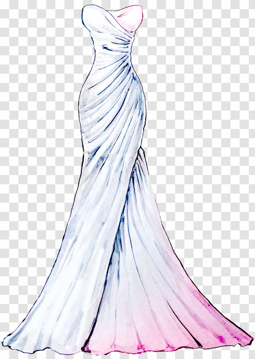 Gown Drawing Wedding - Tree - Hand-painted Bra Transparent PNG