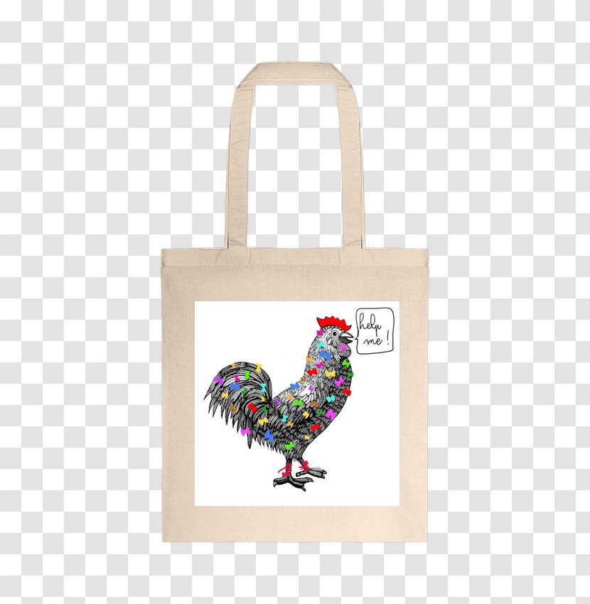 Rooster Tote Bag Chicken As Food Font - Wristlet Transparent PNG