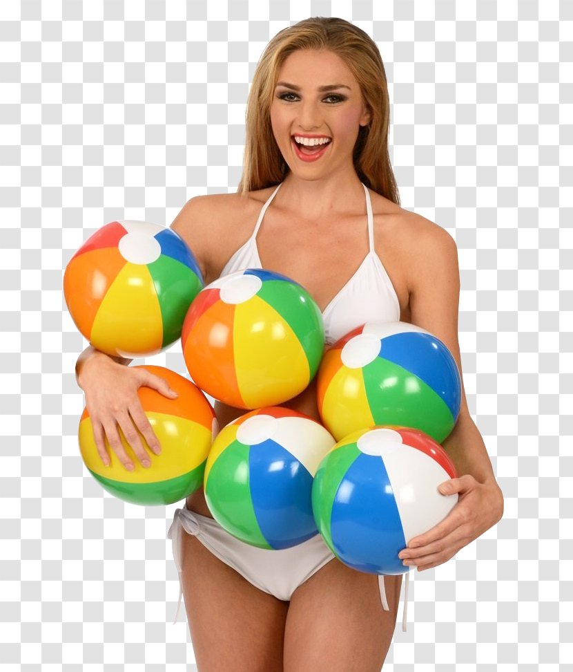 Beach Ball Toy - Watercolor - Happy Woman Holding Transparent PNG