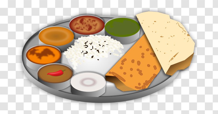 Indian Cuisine Vegetarian Roti Naan Clip Art - Food - Plated Meal Cliparts Transparent PNG