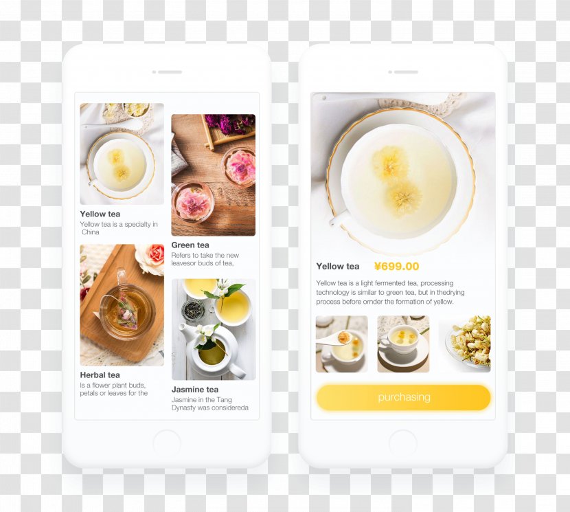 User Interface Design Experience Web - Food - White Tea Transparent PNG