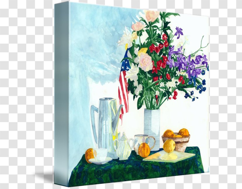 Floral Design Watercolor Painting Still Life Vase Cut Flowers Transparent PNG