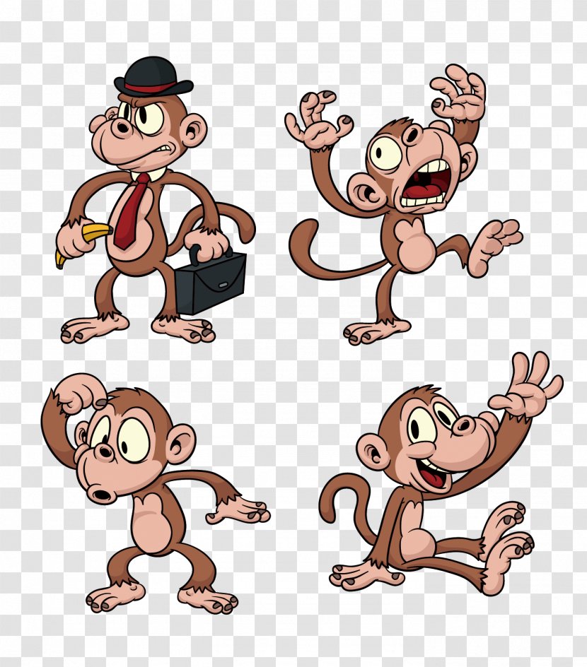 Chimpanzee Ape The Evil Monkey Cartoon Transparent PNG