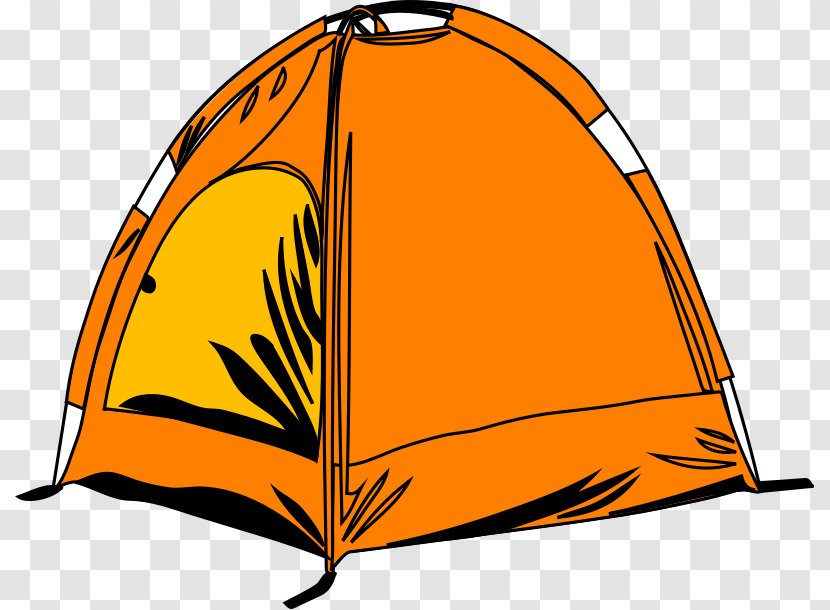 Camping Tent Campsite Campfire Clip Art - Orange - Sick Dog Cartoon Transparent PNG