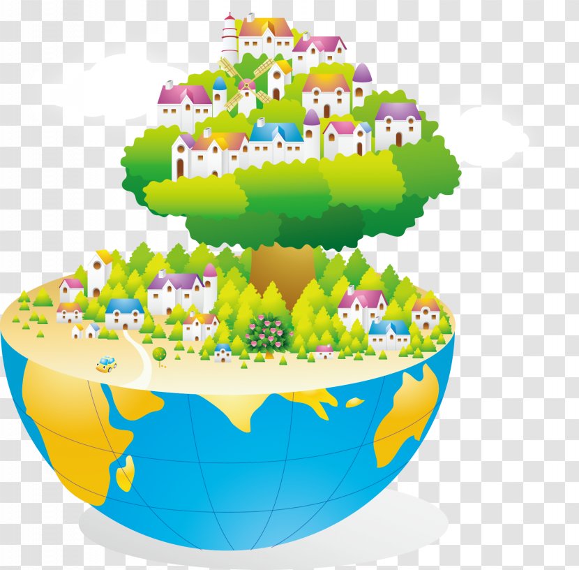 Global Village Poster Graphic Design - City Vector Globe On Transparent PNG