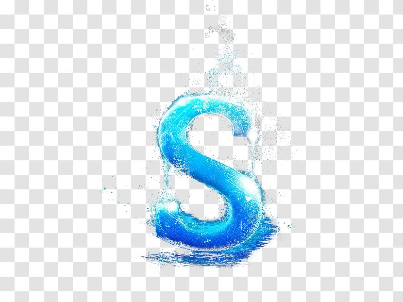 Blue Letter S - Aqua - Em Transparent PNG