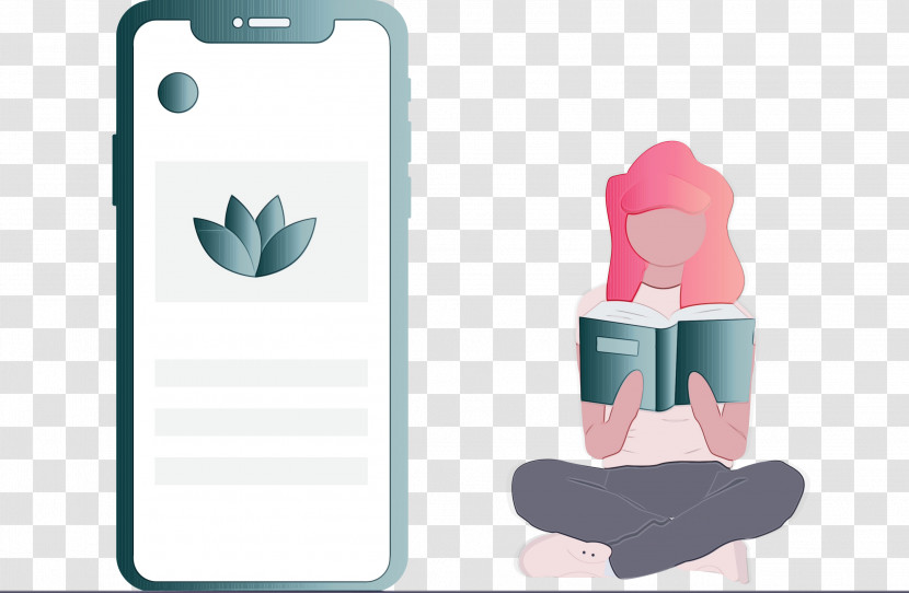 Mobile Phone Case Pink Leaf Turquoise Teal Transparent PNG