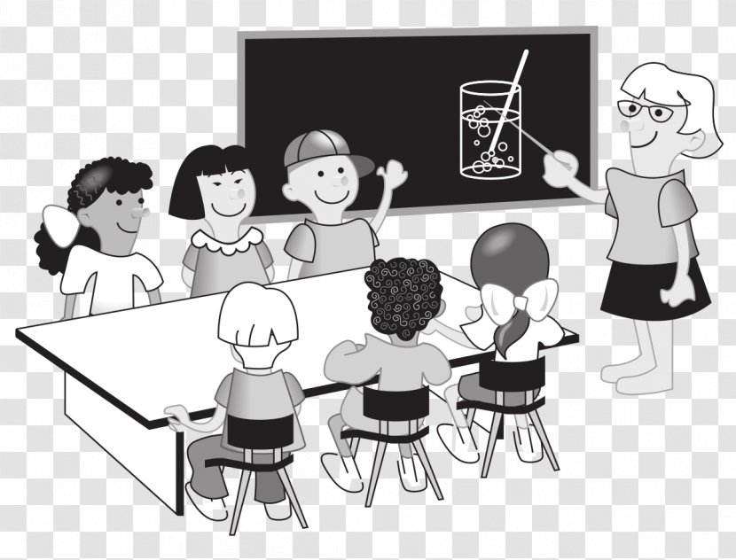 Classroom Clip Art - Black And White - Kindergarten Teacher Transparent PNG