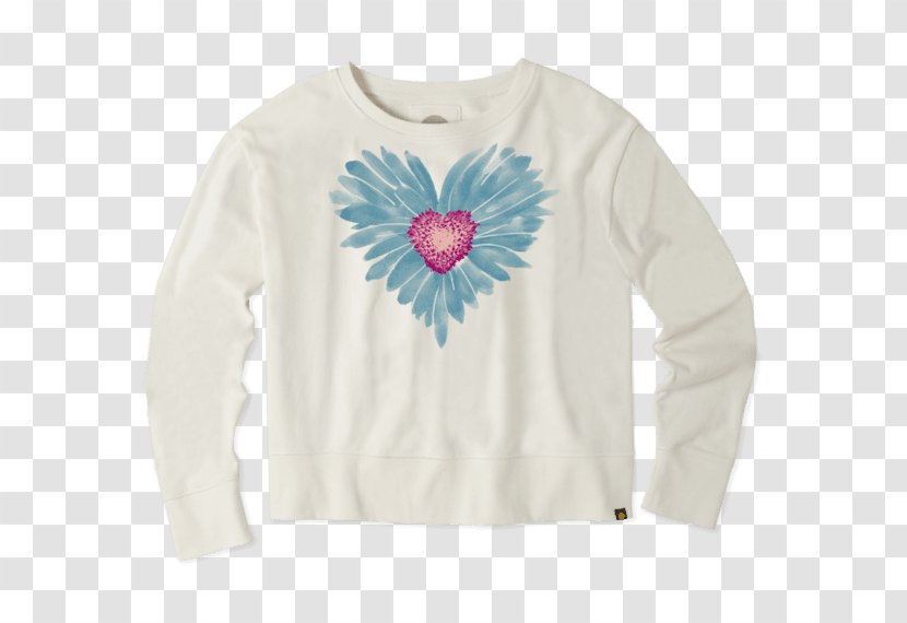 Long-sleeved T-shirt Watercolor Painting Common Daisy - Sweatshirt - Heart Transparent PNG