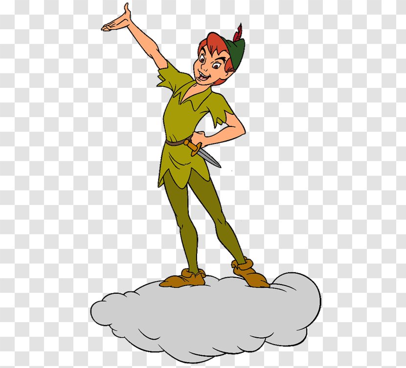 Peter Pan Tiger Lily Tinker Bell Captain Hook Wendy Darling - Mythical Creature - Cartoon Standing On The Clouds Transparent PNG