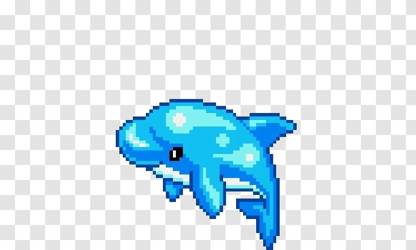 Cross-stitch Bead Pixel Art - Dolphin Transparent PNG