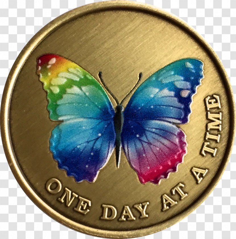 Nymphalidae Butterfly Sobriety Coin Rainbow Serenity Prayer - Morpho Menelaus Transparent PNG
