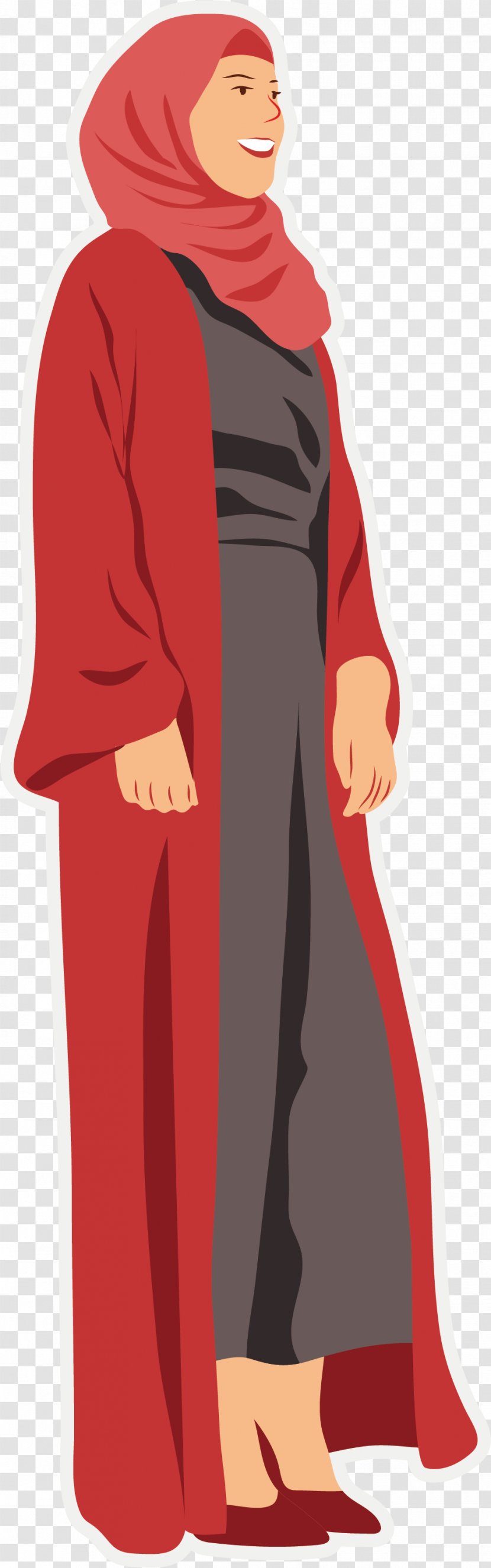 Robe Red Arabian Peninsula Illustration - Frame - Coat, Arabia, Women Transparent PNG