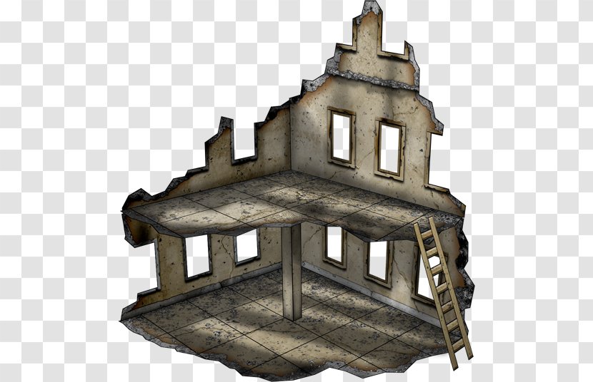 Building Paper Model Ruins Physical - Facade - Messy War Transparent PNG