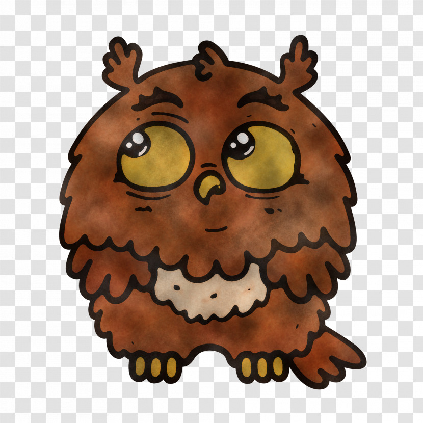 Owl Cartoon Bird Of Prey Brown Bird Transparent PNG