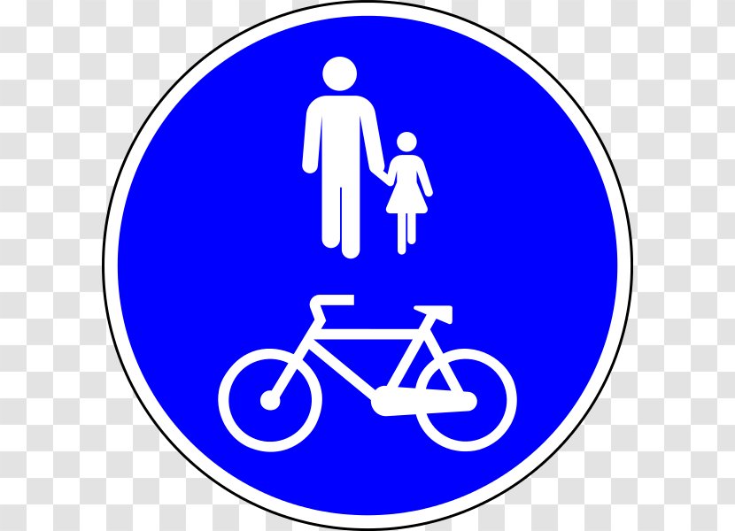 Long-distance Cycling Route Traffic Sign Bicycle Pedestrian Mandatory - Royaltyfree Transparent PNG