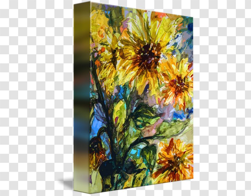 Floral Design Acrylic Paint Common Sunflower Watercolor Painting - Modern Art Transparent PNG